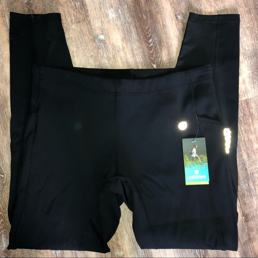 NWT! Coolcore running gym yoga black pants XL
